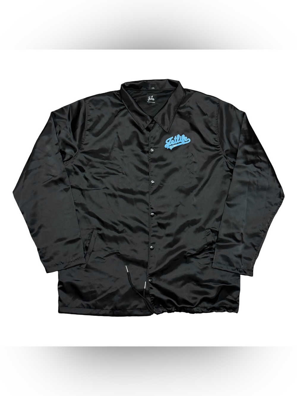 Curren$y Jet Life Courtside Coach Jacket Black Blue 3XL